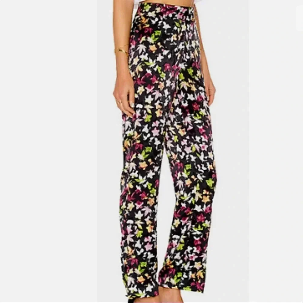 EQUIPMENT FEMME NWT Silk Florence Print Side Slit Trousers Pants - Picture 1 of 10